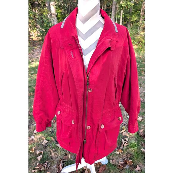 Pikeur Equestrian Jacket Parka Midi Riding Barn Coat Drawstring Waist Red Size 8 - Picture 9 of 12